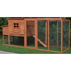 98" Backyard Wood Chicken Coop 2-4 Large Chickens Hen House Run with Nesting Box