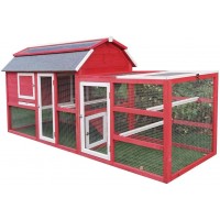ChickenCoopOutlet Large 102" Wood Chicken Coop Backyard Hen House Nesting Box & Run & Cleaning Tray New