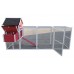 Omitree Deluxe Large 122" Wood Chicken Coop Backyard Hen House with 4 Nesting Box Outdoor Run