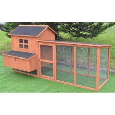 Omitree Deluxe Large 87" Solid Wood Hen Chicken Cage House Coop Huge with Run Nesting Box