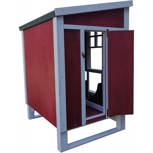 Omitree Deluxe Sturdy Wood Frame Plywood Chicken Coop Backyard Hen House 2 Nesting Box 