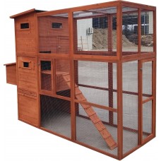 90.6" Large Backyard Wood Chicken Coop Hen House Nesting Box & Run & Cleaning Tray New