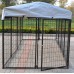 Omitree NEW Modular Heavy Duty Dog Kennel Welded Steel Panel Pet Cover 4' W x 8' L x 4' H